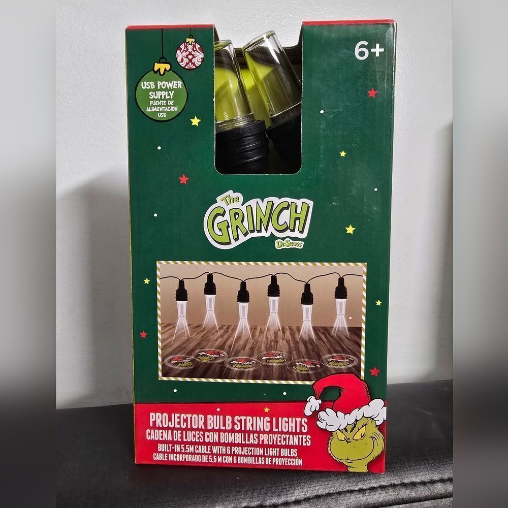 The Grinch Projector Bulb String Lights By Ruz Christmas Decorations, New